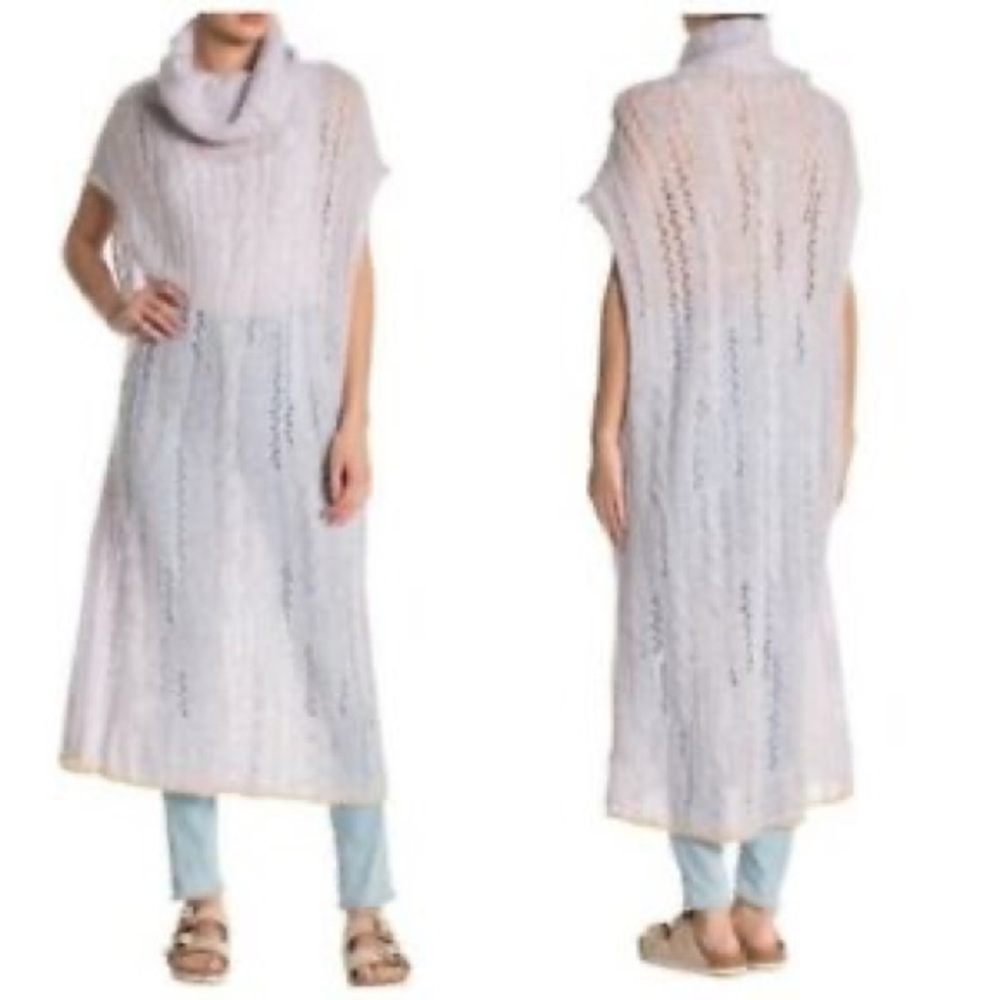 Free People Pirouette Tunic Sugar Cloud Combo Sweater NWT